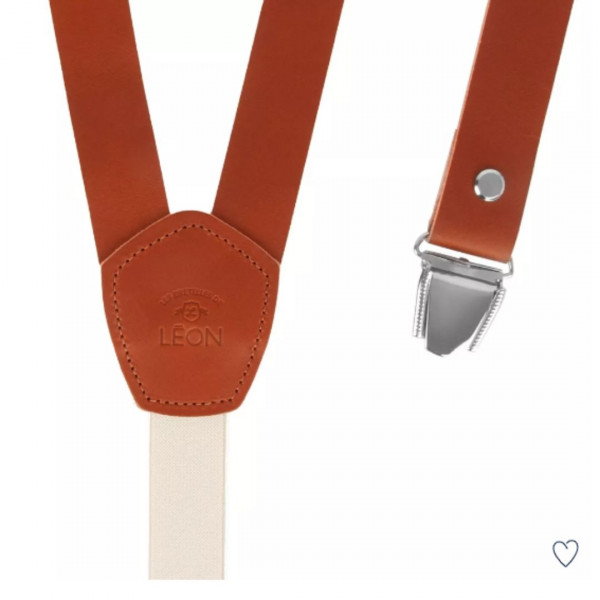 Bretelles en cuir noisette - Les bretelles de Léon