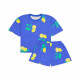 Pyjama  short gaufré Citrons bleu roi  -We Are Jolies