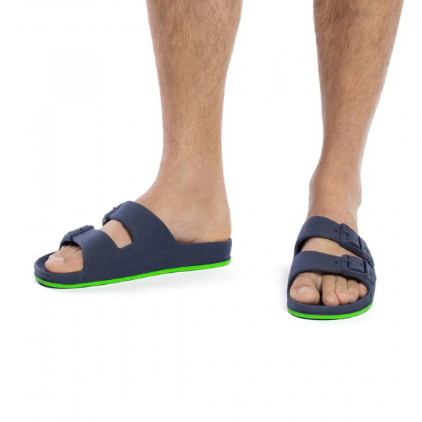 Sandales Brasilia Navy green fluo - Cacatoès