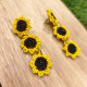 Boucles d'oreilles perles Tournesols  - Coquerico