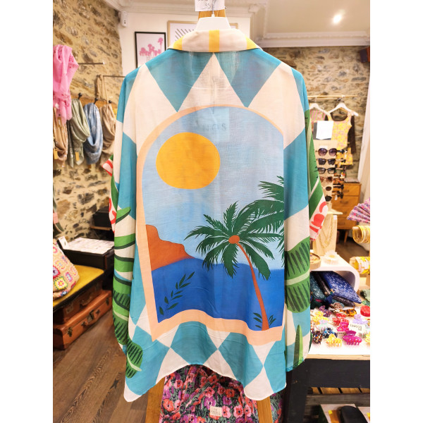 Chemise imprimée Sunset Paradise - Coquerico