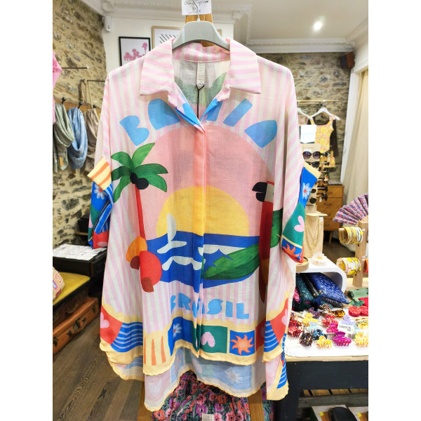 Chemise imprimée Frida Khalo -Coquerico