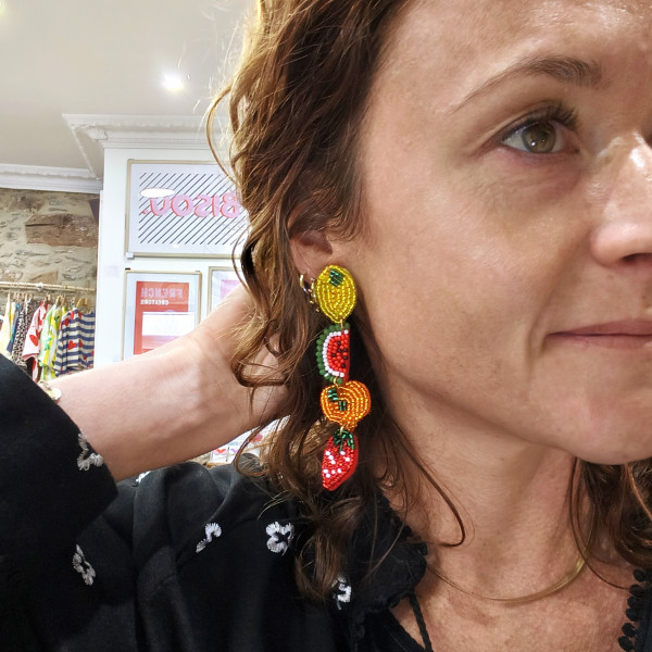 Boucles d'oreilles perles multifruits - Coquerico