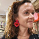 Boucles d'oreilles perles Double Cœur Rose  - Coquerico