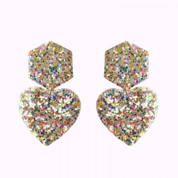 Boucles d'oreilles Aimée paillettes confettis - Demisel