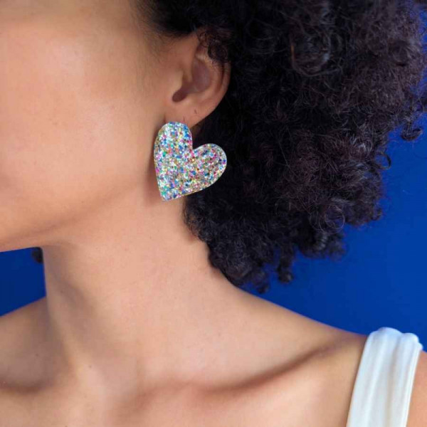 Boucles d'oreilles  Béguin paillettes confettis - Demisel