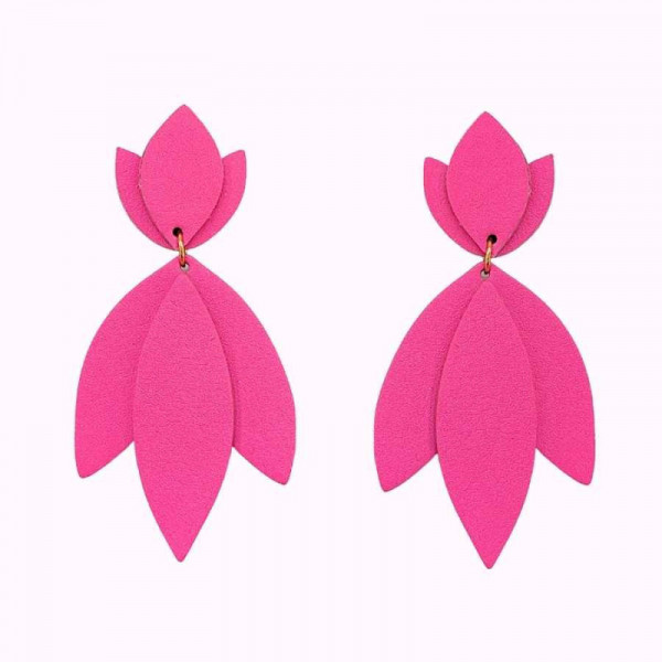 Boucles d'oreilles Flora rose mattel - Demisel