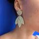 Boucles d'oreilles Flora or blanc - Demisel