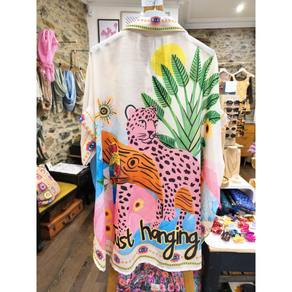 Chemise imprimée tropicale - Coquerico