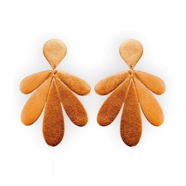 Boucles d'oreilles Brigitte orange métallisé - Demisel