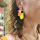 Boucles d'oreilles Oranda jaune orange rose -  ô Sulis