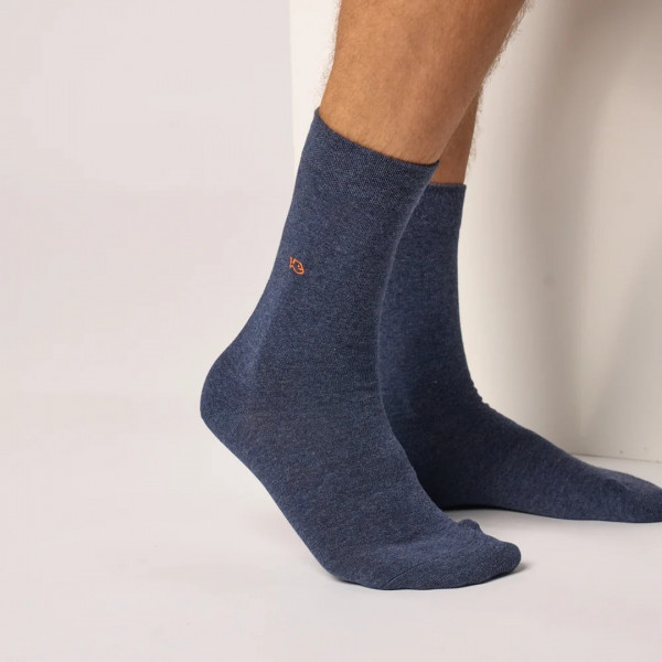 Chaussettes  unies bleu chiné  - Billybelt