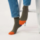 Chaussettes  unies kaki chiné  - Billybelt