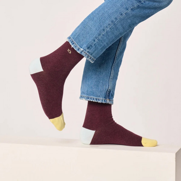 Chaussettes  bordeaux chiné  - Billybelt