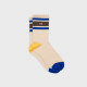 Chaussettes tennis Beige, rayé bleu et marron - Billybelt
