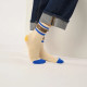 Chaussettes tennis Beige, rayé bleu et marron - Billybelt