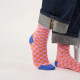 Chaussettes carreaux orange et violet - Billybelt