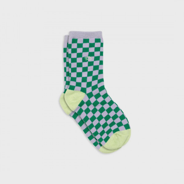 Chaussettes carreaux carreaux violet et vert - Billybelt