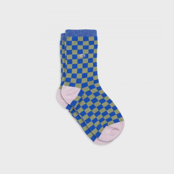 Chaussettes carreaux carreaux bleu et vert- Billybelt