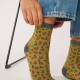 Chaussettes léopard pailletées vert et corail  - Billybelt