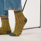 Chaussettes léopard pailletées vert et corail  - Billybelt