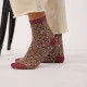 Chaussettes léopard pailletées Marron et blanc - Billybelt