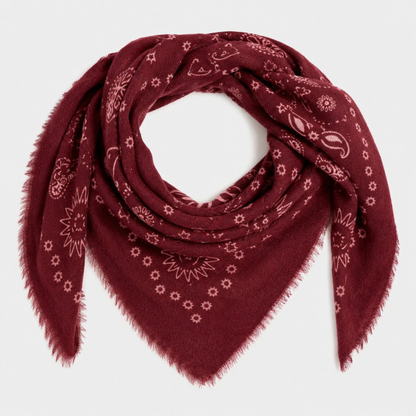 Foulard Laine Louise bordeaux - Billybelt