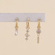 Trio boucles d'oreilles strass - Coquerico