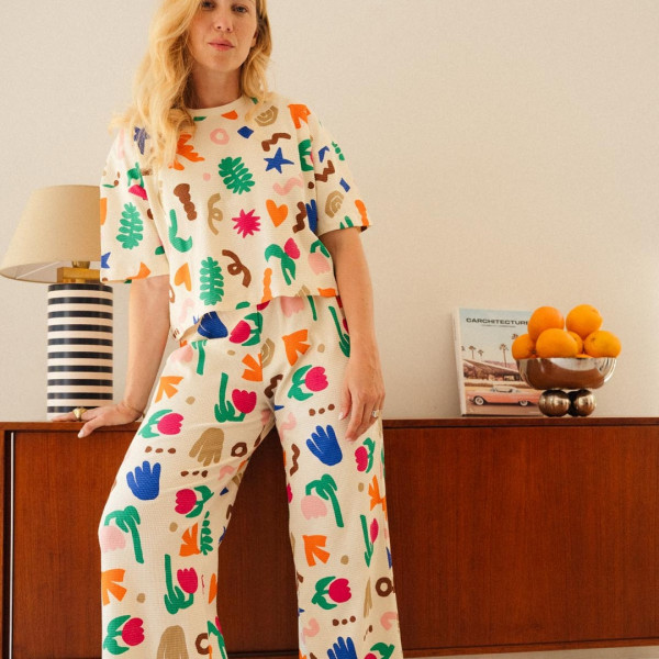 Pyjama long gaufré coton bio Mini Souk  -We Are Jolies