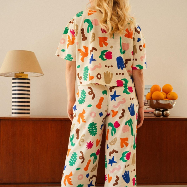 Pyjama long gaufré coton bio Mini Souk  -We Are Jolies