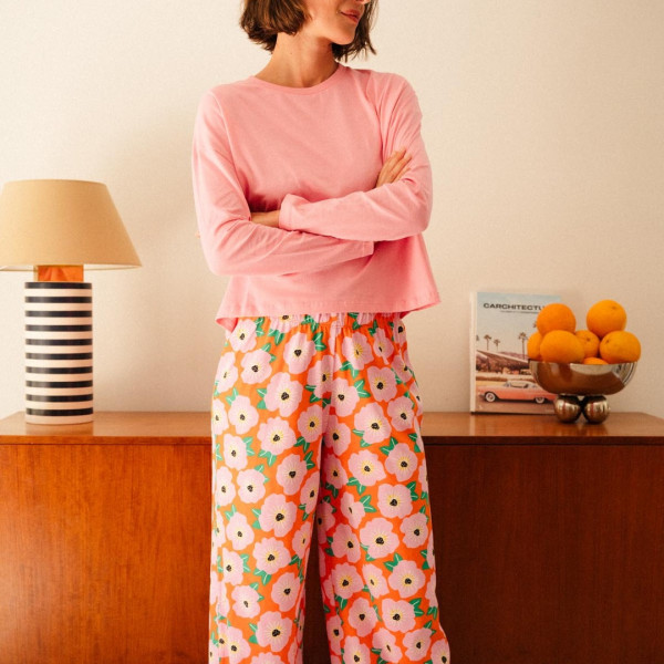 Pyjama manches longues Bougainvillier Orange   -We Are Jolies