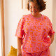 Pyjama short gaufré coton bio Pink Léo Fuchsia  - We Are Jolies