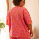 Pyjama short gaufré coton bio Pink Léo Fuchsia  - We Are Jolies