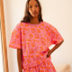 Pyjama short gaufré coton bio Pink Léo Fuchsia  - We Are Jolies