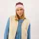 Bonnet en laine marron, rose et bordeaux - Billybelt