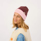 Bonnet en laine marron, rose et bordeaux - Billybelt