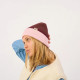 Bonnet en laine marron, rose et bordeaux - Billybelt