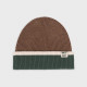 Bonnet en laine marron, vert et beige - Billybelt