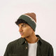 Bonnet en laine marron, vert et beige - Billybelt