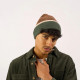 Bonnet en laine marron, vert et beige - Billybelt