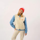 Bonnet en laine rose, rouge et beige - Billybelt