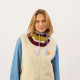 Cagoule en laine rayée olive et lie de vin - Billybelt