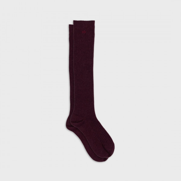 Chaussettes hautes côtelées bordeaux - Billybelt
