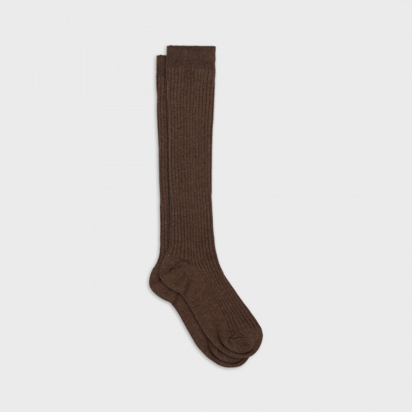 Chaussettes hautes côtelées marron - Billybelt