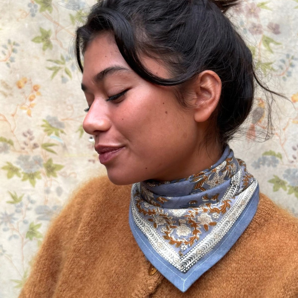 Foulard Jasmine Bleu Orage - Bellemme