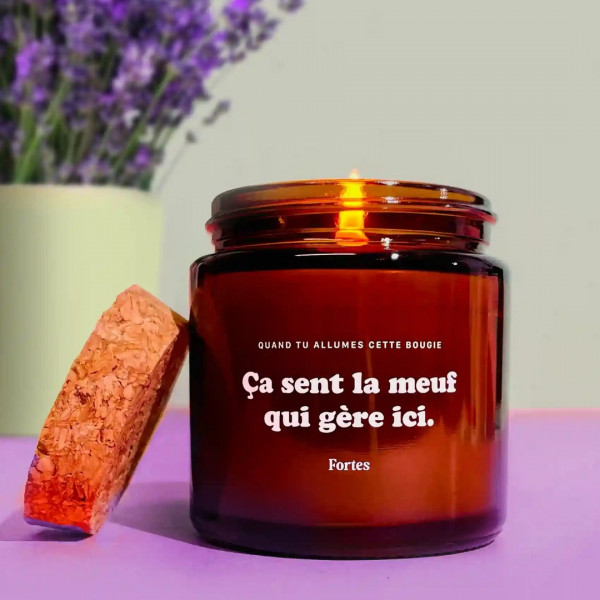 Petite bougie Tu gères meuf Lavande - Fortes